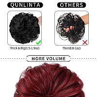 Qunlinta Messy Hair Bun Thick Updo Scrunchies Ponytail Extension Hair Extensions Hair Pieces For Women Dark Red