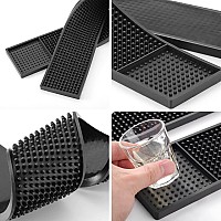 Noverlife 2PCS Rubber Bar Mats, Non-Slip Bar Service Spill Mat Bar Table Mat Restaurant Kitchen Counter Bar Pad, Anti-Skid Heat Resistant Barber Station Mat for Hair Salon