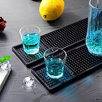 Noverlife 2PCS Rubber Bar Mats, Non-Slip Bar Service Spill Mat Bar Table Mat Restaurant Kitchen Counter Bar Pad, Anti-Skid Heat Resistant Barber Station Mat for Hair Salon