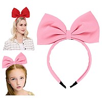 MXXGMYJ Women Big Bows Headbands Bow Headband Hairbands for Women Girls Bow Hair Hoop Birthday Halloween Christmas Party Costume Accessories Gifts Pink 1Pcs