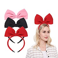 MXXGMYJ Women Big Bows Headbands Bow Headband Hairbands for Women Girls Bow Hair Hoop Birthday Halloween Christmas Party Costume Accessories Gifts Pink 1Pcs