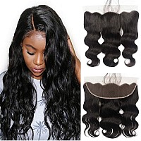 Body Wave Lace Frontal Free Part Brazilian Body Wave Human Hair Ear To Ear 13X4 Lace Frontal 150 Density Pre Plucked Hair Line