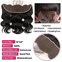 Body Wave Lace Frontal Free Part Brazilian Body Wave Human Hair Ear To Ear 13X4 Lace Frontal 150 Density Pre Plucked Hair Line