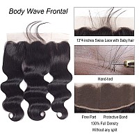 Body Wave Lace Frontal Free Part Brazilian Body Wave Human Hair Ear To Ear 13X4 Lace Frontal 150 Density Pre Plucked Hair Line