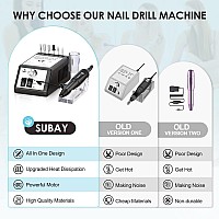 Professional Electric Nail Drill Machine Nail File Drill Set Kit For Acrylic Nails Gel Nail Nail Art Polisher Setsblack