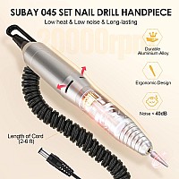 Subay Professional Finger Toe Nail Care Electric Nail Drill Machine Manicure Pedicure Kit Electric Nail Art File Drill With 1 Pa