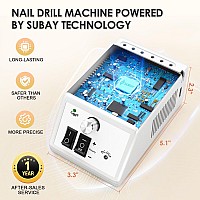 Subay Professional Finger Toe Nail Care Electric Nail Drill Machine Manicure Pedicure Kit Electric Nail Art File Drill With 1 Pa