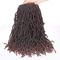 Leeven 18 Inch New Faux Locs Crochet Braids 126 Roots Prelooped Soft Locs Crochet Hair Ombre Brown Goddess Locs Dreadlocks Hair