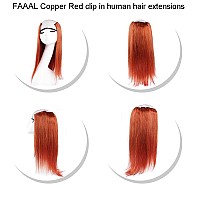 16 Clip In Human Hair Extensions Full Head 130G 7 Pieces 16 Clips Copper Red Double Weft Brazilian Real Remy Hair Extensions Th