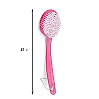 Decorrack Bath Brush With Bristles Long Handle For Exfoliating Back Body And Feet Bath And Shower Scrubber Green 1 Pack