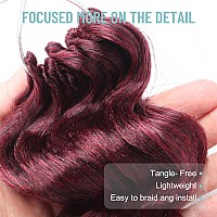 Toyotree Ocean Wave Crochet Hair 9 Inch 8 Packs Ombre Burgundy Short Curly Deep Wave Crochet Hair Synthetic Ocean Wave Braidi