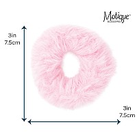 Small Fuzzy Fur Scrunchies Furry Pony Holder Set Of 2 Light Pink