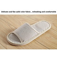 6 Pair Of Open Toe Breathable Slippers Solid Color Casual Slippers Spa Slippers For Guests Hotel Travel Unisex Universal Size