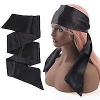 Leeven 2 Pcs Silky Satin Edge Scarves 45X54 Large Wig Grip Band Women Satin Headband For Lace Front Wigs Non Slip Hair Wr