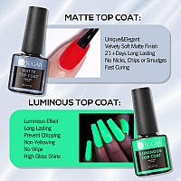 Ur Sugar No Wipe Base And Top Coat 4 Pcs Glow In The Dark Matte Glossy Shine Finish Gel Base Top Coat Kit Long Lasting Soak Off