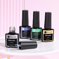 Ur Sugar No Wipe Base And Top Coat 4 Pcs Glow In The Dark Matte Glossy Shine Finish Gel Base Top Coat Kit Long Lasting Soak Off