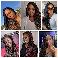 Rosdina Passion Twist Hair 18 Inch 7 Packs Light Brown Waist Length Bohemian Hair For Passion Twist Crochet Hair Butterfly Loc