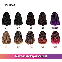 Rosdina Passion Twist Hair 18 Inch 7 Packs Light Brown Waist Length Bohemian Hair For Passion Twist Crochet Hair Butterfly Loc