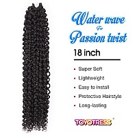 Pelokaa Passion Twist Hair 18 Inch 7Packs Dark Brown Water Wave Crochet Braids Synthetic Braiding Hair Extensions 18 Inch 7Pa