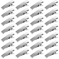 Elcoho 150 Pieces Metal Hair Clips Single Prong Alligator Clips Curl Clips Silver Hairbow Accessory