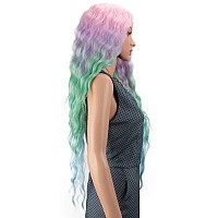 Joedir Lace Front Wigs 30 Long Wavy Synthetic Wigs For Black Women 130 Density Ombre Rainbow Wigs With Baby Hairqt Pkbl07