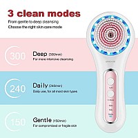 UMICKOO Face Scrubber Exfoliator,Facial Cleansing Brush Rechargeable IPX7 Waterproof with 5 Brush Heads,Electric Face Spin Brush for Exfoliating, Massaging and Deep Cleansing