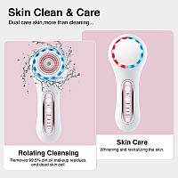 UMICKOO Face Scrubber Exfoliator,Facial Cleansing Brush Rechargeable IPX7 Waterproof with 5 Brush Heads,Electric Face Spin Brush for Exfoliating, Massaging and Deep Cleansing