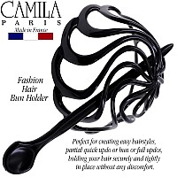 Camila Paris Cp2867 French Hair Bun Clip Maker Cover Cap Holder Black Round Dome Bun Hair Clip For Women Hair Updo Styling Ha