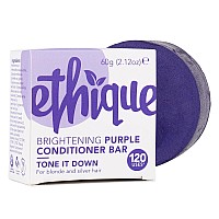 Ethique Brightening Purple Sulfate Free Solid Conditioner Bar For Blonde And Silver Hair Tone It Down Vegan Ecofriendly Pl