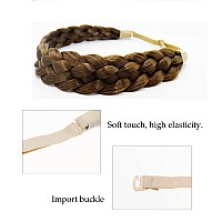 Toecwegr 5 Strands Synthetic Hair Braided Headband Hairpiece Classic Chunky Wide Plaited Braids Elasticmulti Color Headband Ladi