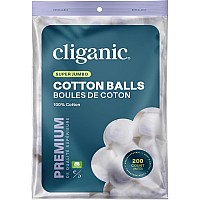 Cliganic Super Jumbo Cotton Balls 200 Count Hypoallergenic Absorbent Large Size 100 Pure Packaging May Vary