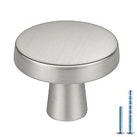 homdiy 5 Pack Brushed Nickel cabinet Knobs Round Kitchen cabinet Knobs - 127 Inch Mushroom Dresser Drawer Knobs Solid Knobs for cabinets,cupboard