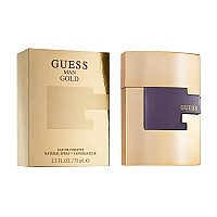 GUESS Gold Eau De Toilette Spray for Men, 2.5 Oz