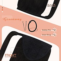 Ve Sunny Ponytail Extensions Ombre Human Hair Ponytail Extension Natural Black Ombre Dark Brown With Blonde Flexible Wrap Around