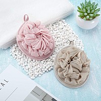 Boao 6 Pieces Bath Shower Pouf Sponge Mesh Pouf Shower Ball Exfoliating Body Sponge Pad Shower Scrubber Ball Shower Glove With F