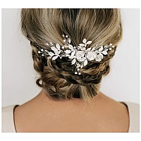 Sweetv Comb Handmade Wedding Hair Accessory With Rhinestones Silver For Brides And Bridesmaids Bridal Hair Pieces Wedding H