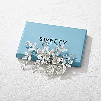 Sweetv Comb Handmade Wedding Hair Accessory With Rhinestones Silver For Brides And Bridesmaids Bridal Hair Pieces Wedding H