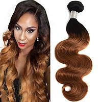 Misoun Ombre Virgin Brazilian Virgin Human Hair Body Wave One Bundle 16Inch Ombre 1B30 Brazilian Virgin Hair Human Hair Weave E