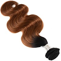 Misoun Ombre Virgin Brazilian Virgin Human Hair Body Wave One Bundle 16Inch Ombre 1B30 Brazilian Virgin Hair Human Hair Weave E