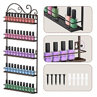 Erytlly Wall Mounted Nail Polish Rack Nail Polish Holder Stand Rectangle Nail Polish Storage Organizer Salon Nail Polish Shel