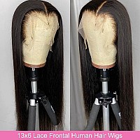 Foreverlove 13x6 Lace Front Wigs Human Hair Pre Plucked, Long Straight Brazilian Virgin Human Hair HD Lace Frontal Wigs for Black Women(14 Inch,13x6)