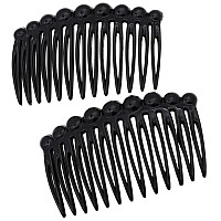 Camila Paris Cp28692 French Hair Side Comb Small Rounded Black French Twist Hair Combs Decorative Strong Hold Hair Clips For