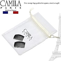 Camila Paris Cp28692 French Hair Side Comb Small Rounded Black French Twist Hair Combs Decorative Strong Hold Hair Clips For