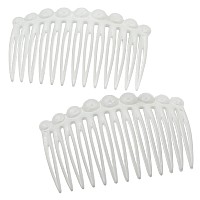 Camila Paris Cp29002 French Hair Side Comb Small Rounded White French Twist Hair Combs Decorative Strong Hold Hair Clips For