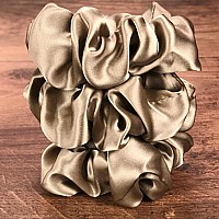 Celestial Silk Mulberry Silk Scrunchies For Hair Dark Taupe