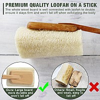 2 Pack Natural Exfoliating Loofah Luffa Loofa Bath Brush On A Stick Shower Sponge Back Scrubber With Long Wooden Handle For Men