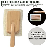 2 Pack Natural Exfoliating Loofah Luffa Loofa Bath Brush On A Stick Shower Sponge Back Scrubber With Long Wooden Handle For Men