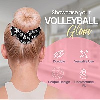 Volleyball Scrunchie, Volleyball Gift, Girls Volleyball Hair Accessories, Volleyball Premium Velvet No Crease Volleyball Hair Elastics Gift, Volleyball Stuff for Teens, Girls, Teams