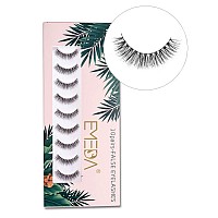 10 pairs False Eyelashes Natural Look Eyelashes Soft Fake Lashes 100% Handmade Lashes Reusable Eye Lash Transparent Band 1 Pack by EMEDA 002 Style