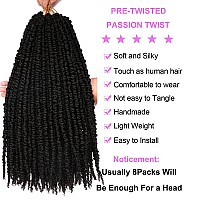 8 Packs Passion Twist Crochet Hair 20 Inch Prelooped Crochet Braids Pretwisted Spring Twist Crochet Hair For Black Women 20 Inc